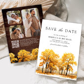 Fall Oak Trees Foto QR Code Hochzeit Save The Date