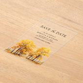 Fall Oak Trees Wedding Save the Date Acryleinladungen (Ablage )
