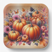 Fall- oder Erntedank-Thema Entsorgung Pappteller (Vorderseite)