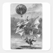 Fall of the Flying Man Quadratischer Aufkleber (Vorderseite)