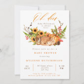 Fall Oh Deer Pumpkins & Sunflowers Babydusche Einladung (Vorderseite)