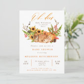 Fall Oh Deer Pumpkins & Sunflowers Babydusche Einladung (Stehend Vorderseite)