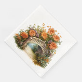 FALL ORANGE ASTER-BLUME IN SZENEN SERVIETTE (Ecke)