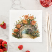 FALL ORANGE ASTER-BLUME IN SZENEN SERVIETTE (Beispiel)