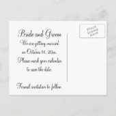 Fall Orange Blätter Hochzeitssache Datum speichern Ankündigungspostkarte (Rückseite)