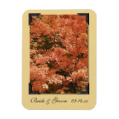 Fall Orange Blätter Hochzeitssache Datum speichern Magnet (Vertikal)