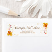 Fall Orange-Blätter Rücksendeadresse (Insitu)