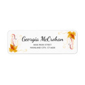 Fall Orange-Blätter Rücksendeadresse (Vorne)