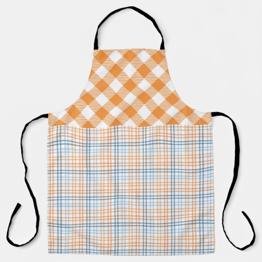 FALL ORANGE BLUE WHITE AUTUMN PLAID PATTERNS SCHÜRZE (Vorderseite)