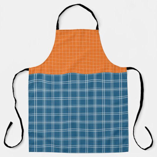 FALL ORANGE BLUE WHITE AUTUMN PLAID PATTERNS SCHÜRZE (Vorderseite)