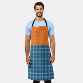 FALL ORANGE BLUE WHITE AUTUMN PLAID PATTERNS SCHÜRZE (Getragen)