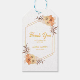 Fall Orange Blume Gold White Vielen Dank Geschenkanhänger