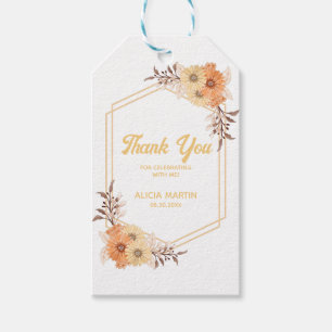 Fall Orange Blume Gold White Vielen Dank Geschenkanhänger