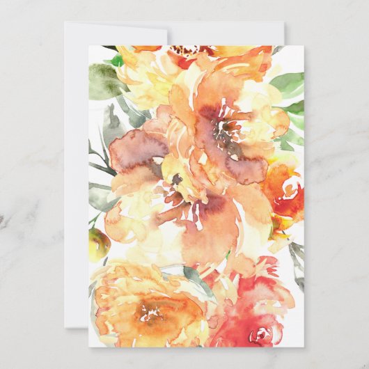 Fall Orange Blume Kinderdusche Einladung (Rückseite)