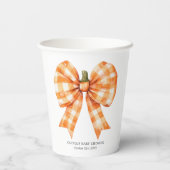 Fall Orange Bow Babydusche Papiertasse Pappbecher (Rückseite)