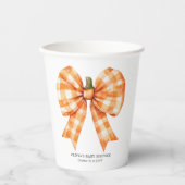 Fall Orange Bow Babydusche Papiertasse Pappbecher (Vorderseite)