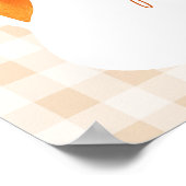 Fall Orange Bow Cutie Pie 1st birthday Welcome Poster (Ecke)