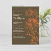 Fall Orange/BraunflorantBridal Dusche Einladung (Stehend Vorderseite)