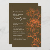 Fall Orange/BraunflorantBridal Dusche Einladung (Vorne/Hinten)