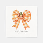 Fall Orange Coquette Bow Baby Dusche Serviette (Vorderseite)