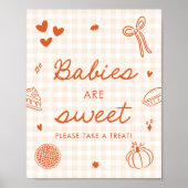 Fall Orange Gingham Cutie Pie Babys sind Süß Poster (Vorne)