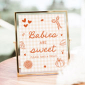 Fall Orange Gingham Cutie Pie Babys sind Süß Poster
