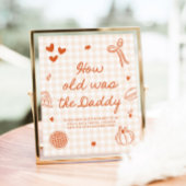 Fall Orange Gingham Cutie Pie Wie alt war der Papa Poster