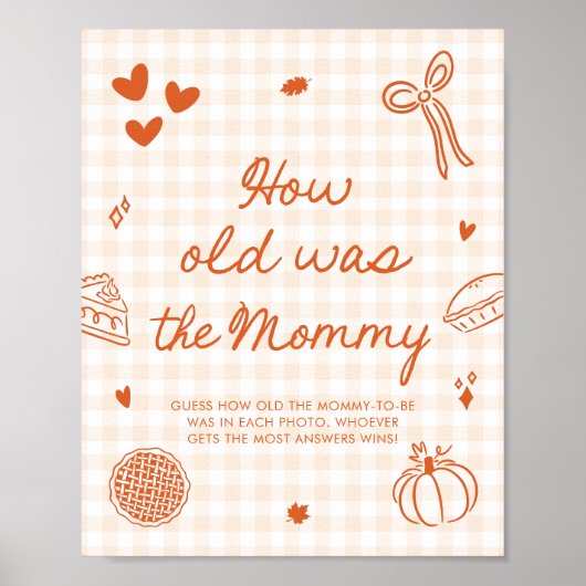 Fall Orange Gingham Cutie Pie Wie alt war die Mutt Poster (Vorne)