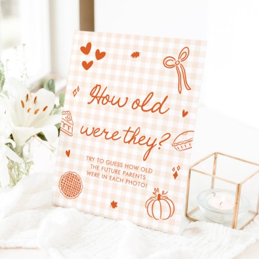 Fall Orange Gingham Cutie Pie Wie alt waren sie Sockelschild