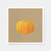 Fall Orange Glitter Glitzer Autumn Pumpkin Kraft Serviette (Vorderseite)