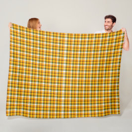 FALL ORANGE GREEN WHITE KARIERT PATTERN FLEECEDECKE
