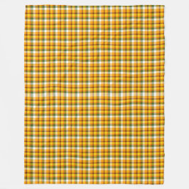 FALL ORANGE GREEN WHITE KARIERT PATTERN FLEECEDECKE