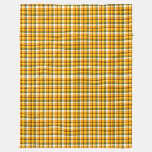 FALL ORANGE GREEN WHITE KARIERT PATTERN FLEECEDECKE (Vorderseite)