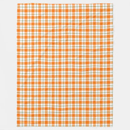 FALL ORANGE GREEN WHITE KARIERT PATTERN FLEECEDECKE