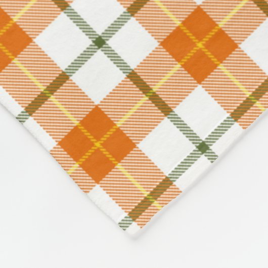 FALL ORANGE GREEN WHITE KARIERT PATTERN FLEECEDECKE (Ecke)