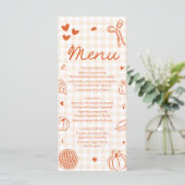 Fall Orange Hand Drawn A Little Cutie Pie Menu (Stehend Vorderseite)