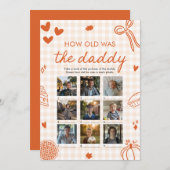 Fall Orange Hand gezeichnet wie alt war das Daddy Einladung (Vorne/Hinten)