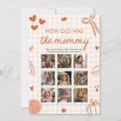 Fall Orange Hand gezeichnet wie alt war das Mama-S Einladung (Vorderseite)