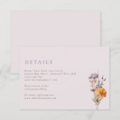 Fall Orange & Lila Wildblumen Hochzeit Begleitkarte (Vorne/Hinten)