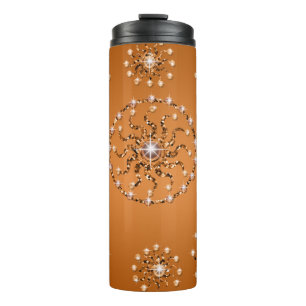 FALL ORANGE MIT SILVER JEWEL SEHEN PATTER THERMOSBECHER