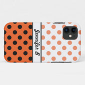 Fall Orange Polka Dots und Black iPhone 5 Case-Mate iPhone Hülle (Rückseite (Horizontal))