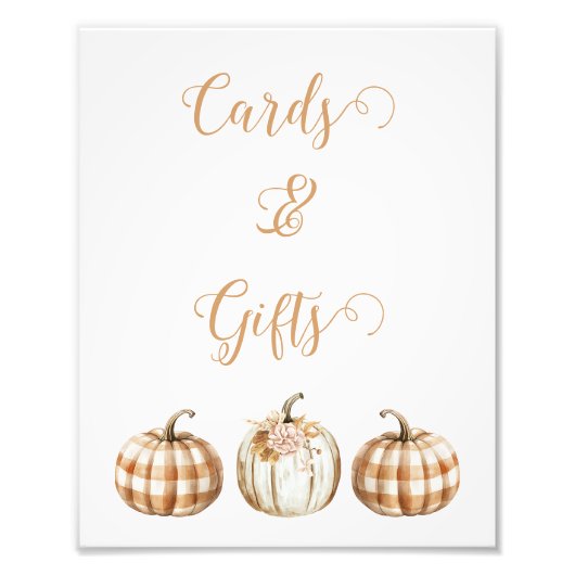 Fall Orange Pumpkin Baby Duschzeichen Fotodruck (Vorne)