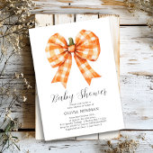Fall Orange Pumpkin Coquette Bow Baby Dusche Einladung