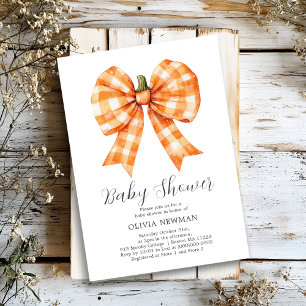 Fall Orange Pumpkin Coquette Bow Baby Dusche Einladung