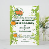 Fall Orange Pumpkin Green Weditation Einladung (Stehend Vorderseite)