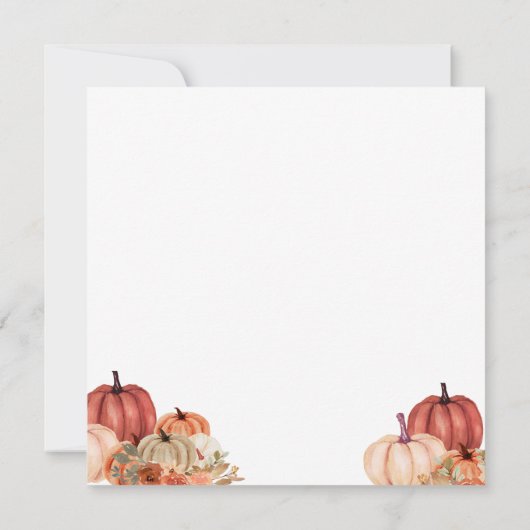 Fall Orange Pumpkin Milk Flasche Baby Sprinkle Einladung (Rückseite)