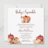 Fall Orange Pumpkin Milk Flasche Baby Sprinkle Einladung (Vorderseite)