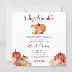 Fall Orange Pumpkin Milk Flasche Baby Sprinkle Einladung
