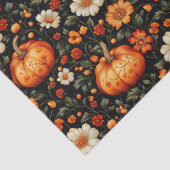 Fall Orange Pumpkins und Florals Seidenpapier (Detail)