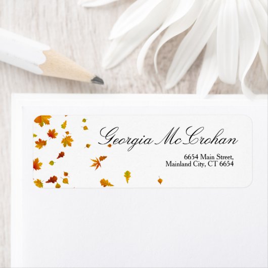 Fall Orange Red Blätter Rücksendeadresse (Insitu)